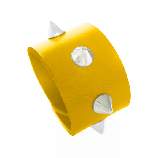 Bracelet THESEE - Taille S/M - Large Jaune - Rock Chic