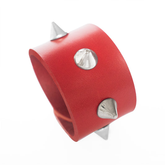 Bracelet THESEE - Taille S/M - Large Rouge - Rock Chic