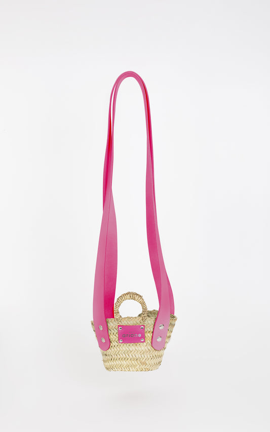 THESEE basket - Size XXS - Large pink handles