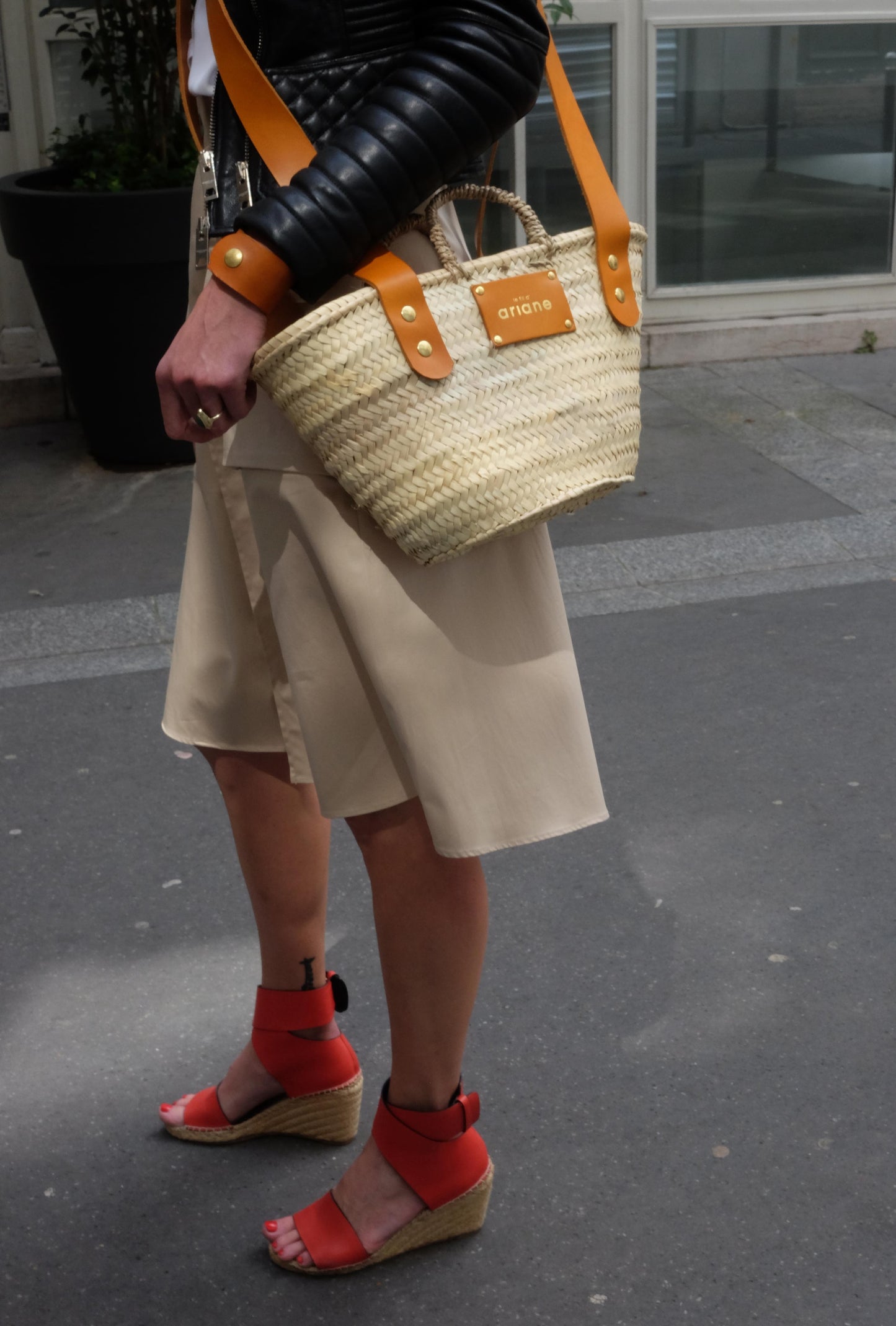 THESEE basket - Size S - Wide saffron handles